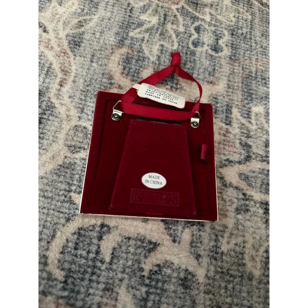 Restoration Hardware Silver Hampton Square Picture Frame Ornament